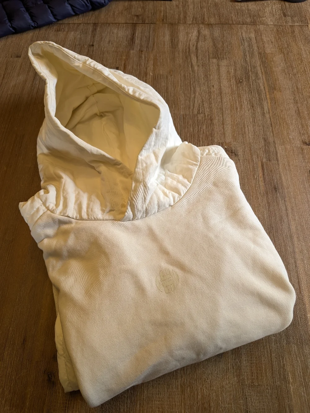 ADIDAS Harden Quilted Basketball French Tery Hoodie In Ivory Size L